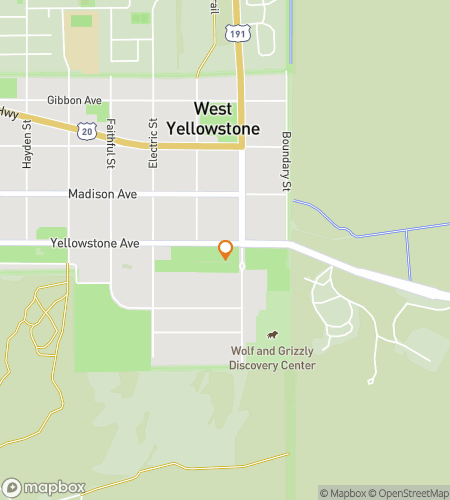 Map of scavenger hunt walking tour for Yellowstone‘s Wild Western Wander