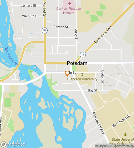 Map of scavenger hunt walking tour for Potsdam‘s Puzzling Pursuit