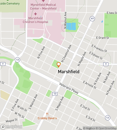 Map of scavenger hunt walking tour for Central Wisconsin Clue Quest