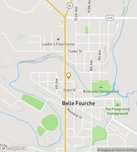 Map of scavenger hunt walking tour for Belle Fourche Booty Bonanza