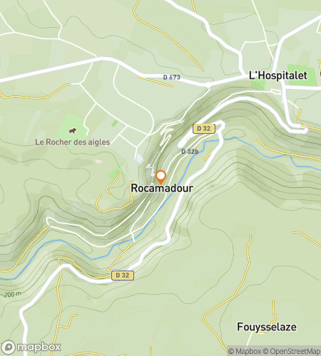 Map of scavenger hunt walking tour for Steps of Stone: The Rocamadour Adventure