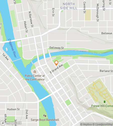 Map of scavenger hunt walking tour for Historic Hustle: Eau Claire’s Downtown Showdown
