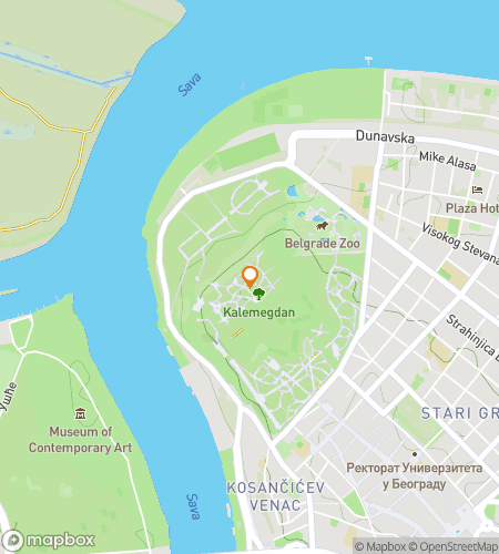Map of scavenger hunt walking tour for University of Belgrade Hunt