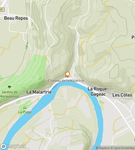 מפה של סיור הליכה לחיפוש מטמון עבור צוקים וטירות: חיפוש לה רוק-ג'יאז'