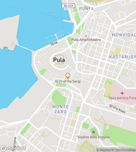 Kaart van de scavenger hunt wandeltocht voor Van Keizerrijk tot Kust: De Pula Jacht