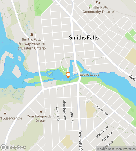 Χάρτης περιήγησης με κυνήγι θησαυρού για το Smiths Falls Scavenger Splash