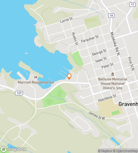 Map of scavenger hunt walking tour for Grave Times Ahead: The Must-Do Gravenhurst Chase