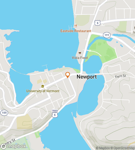 Map of scavenger hunt walking tour for  Newport Vermont Scavenger Hunt