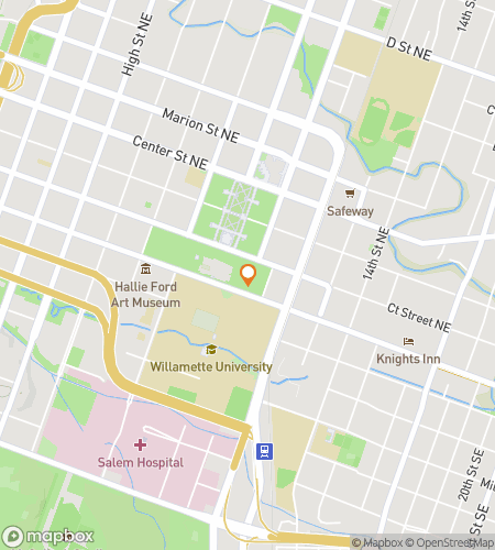 Map of scavenger hunt walking tour for The Salem Spell: Willamette University Hunt