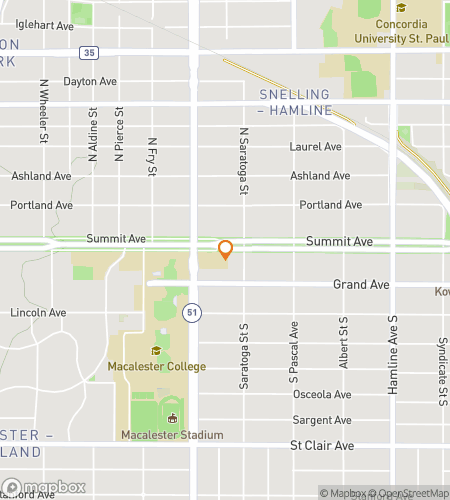 Hartă tur de plimbare cu vânătoare de comori pentru Macalester College Hunt