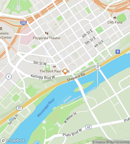 Map of scavenger hunt walking tour for Gangsters and Ghosts in Saint Paul Ghost Tour