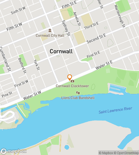 Map of scavenger hunt walking tour for Cornwall's Downtown Delight Hunt