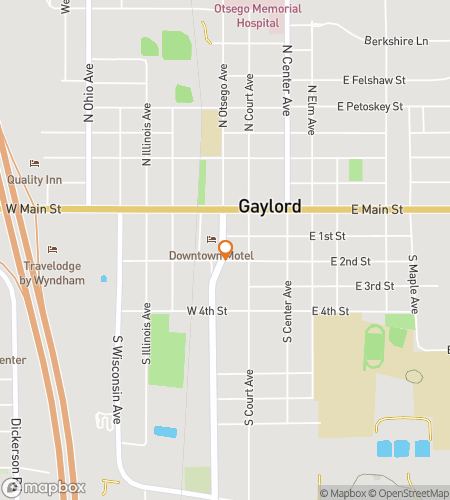 Mapa del recorrido a pie de búsqueda del tesoro para la búsqueda del tesoro de Gaylord