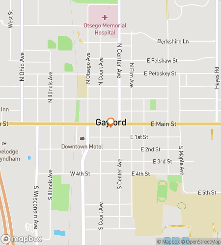 Map of scavenger hunt walking tour for Gaylord Scavenger Hunt