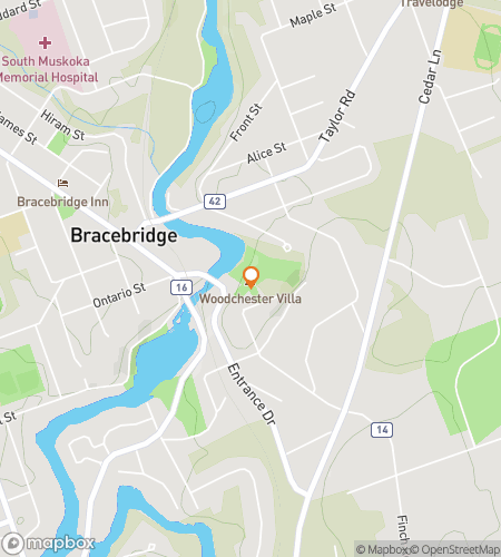 Map of scavenger hunt walking tour for Bracebridge Scavenger Hunt