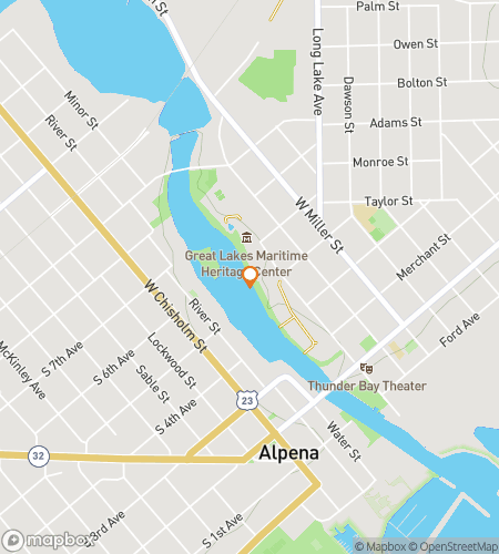 Map of scavenger hunt walking tour for Alpena‘s Amusing Adventure Hunt