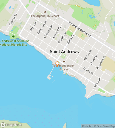 Map of scavenger hunt walking tour for Saint Andrews Seaside Scavenger Shuffle