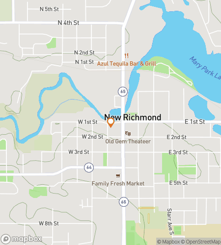 Map of scavenger hunt walking tour for New Richmond Riddle Romp