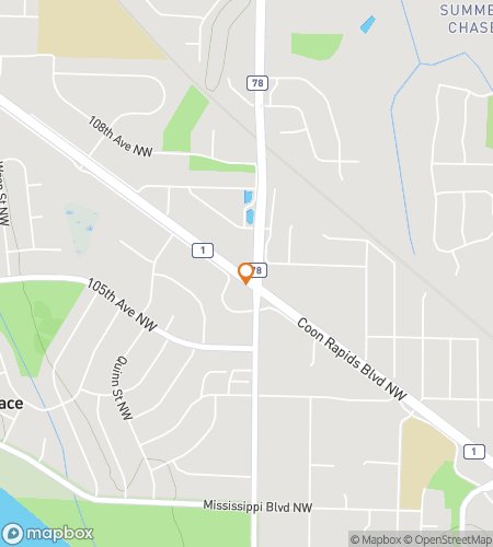 Map of scavenger hunt walking tour for Raccoon You Find It&quest;&colon; The Riverfront Coon Rapids Hunt