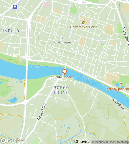 Map of scavenger hunt walking tour for Pavia's Towers & Treasures Quest