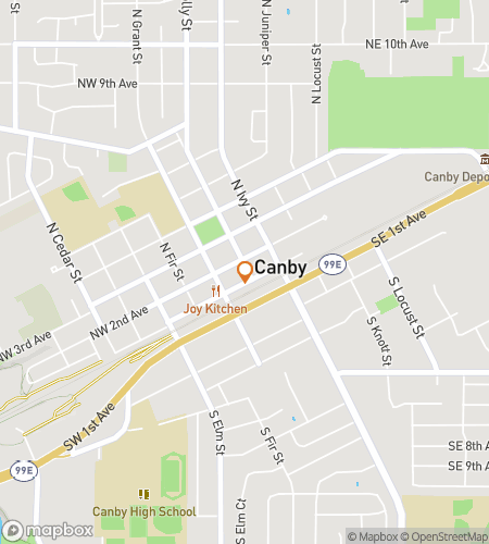 Map of scavenger hunt walking tour for Can-By Chance! The Charming Canby Hunt