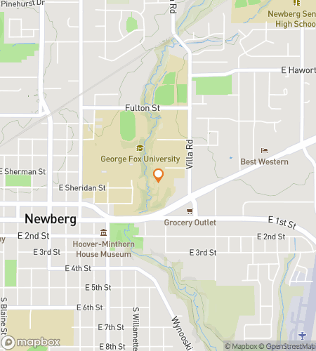 Map of scavenger hunt walking tour for George Fox University Hunt