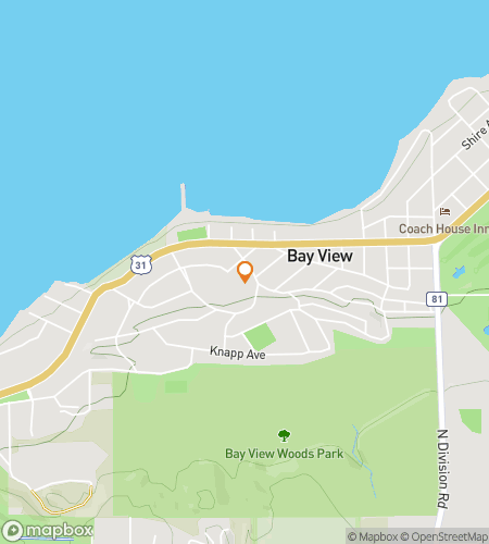 Mapa del recorrido a pie de búsqueda del tesoro para la Bonanza Bahía de Bay View