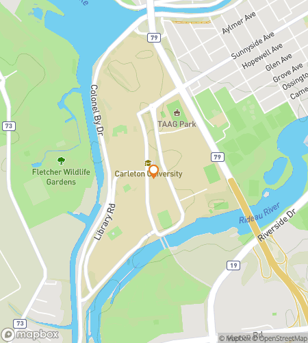 Map of scavenger hunt walking tour for Rise of the Raven: A Carleton U Hunt