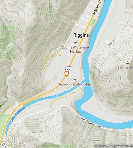 Térkép a kincsvadászat gyalogtúráról Riggins 'River Riddle Run' túrához