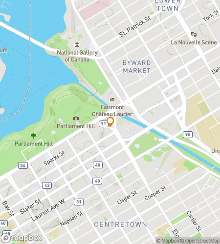 Map of scavenger hunt walking tour for Ottawa’s Iconic Sights