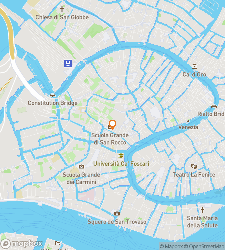 Map of scavenger hunt walking tour for Venetian Art and Architecture