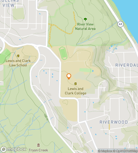 Map of scavenger hunt walking tour for Lewis & Clark College Hunt