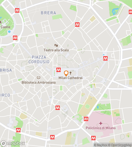 Milan Inspires -aarrejahtikävelykierroksen kartta