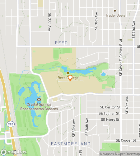 Map of scavenger hunt walking tour for Reed College Hunt