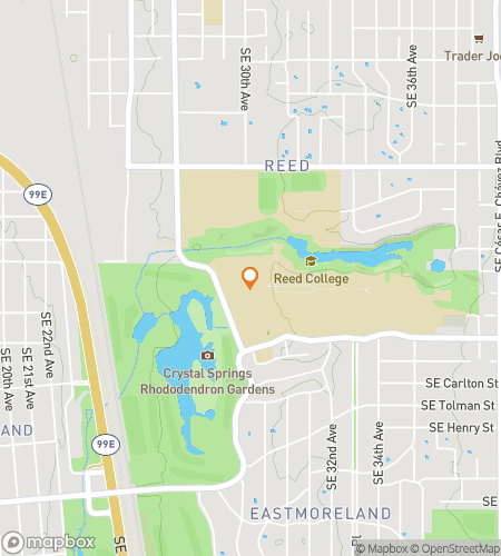 Map of scavenger hunt walking tour for Reed College Hunt