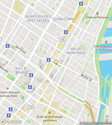 Χάρτης περιήγησης πεζών κυνηγιού θησαυρού για την περιπέτεια ηχητικής ξενάγησης στο Μόντρεαλ