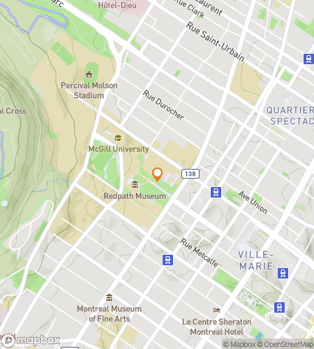 Map of scavenger hunt walking tour for McGill University Hunt