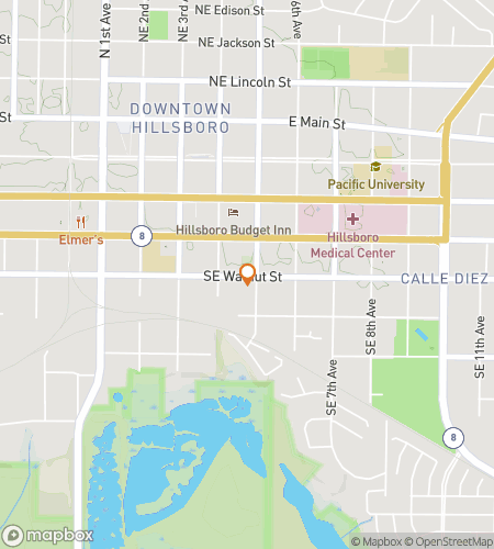 Map of scavenger hunt walking tour for Clue Me In, Hillsboro!
