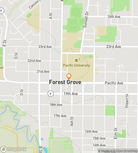 Map of scavenger hunt walking tour for Pacific University Campus Scavenger Hunt