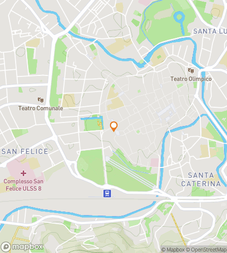 Map of scavenger hunt walking tour for Palladian Paths: The Vicenza Quest