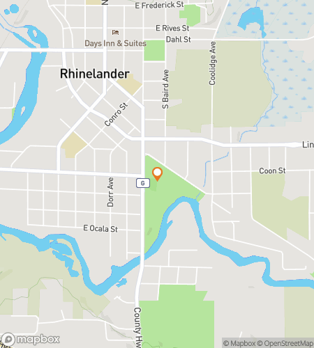 Mapa do passeio a pé de caça ao tesouro para Rhinelander Scavenger Hunt