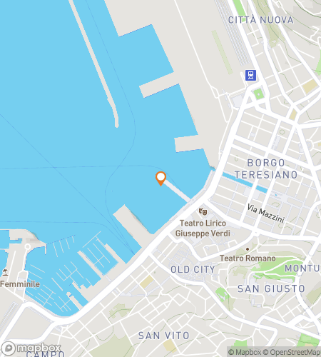 Kaart van de speurtocht wandelroute voor Winds, Waves & Wonders: The Trieste Hunt