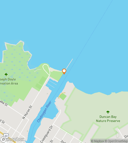 Karte der Schnitzeljagd-Wanderung f&uuml;r Che-Boy&comma; lass uns Cheboygan erkunden&excl;