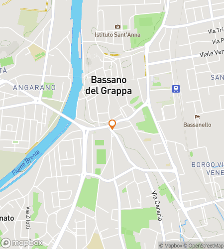Map of scavenger hunt walking tour for In High Spirits: The Alpine Bassano del Grappa Hunt