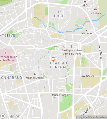 Map of scavenger hunt walking tour for Clermont Caper: Cathedral Quest & Chaussetiers Chase