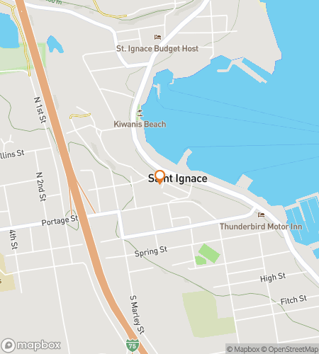 Map of scavenger hunt walking tour for St. Ignace Scavenger Spectacular