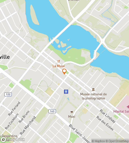 Map of scavenger hunt walking tour for Drummondville Dazzling Discoveries