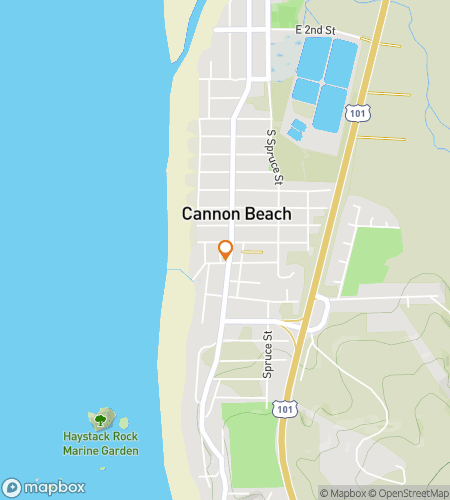 Map of scavenger hunt walking tour for Cannon Beach Is Fully Loaded