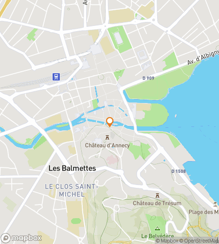 Map of scavenger hunt walking tour for Annecy Gothic & Canals Adventure