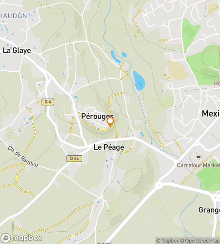 Karta &ouml;ver skattjaktsvandring f&ouml;r Den muromg&auml;rdade byn&colon; Ber&auml;ttelser om P&eacute;rouges